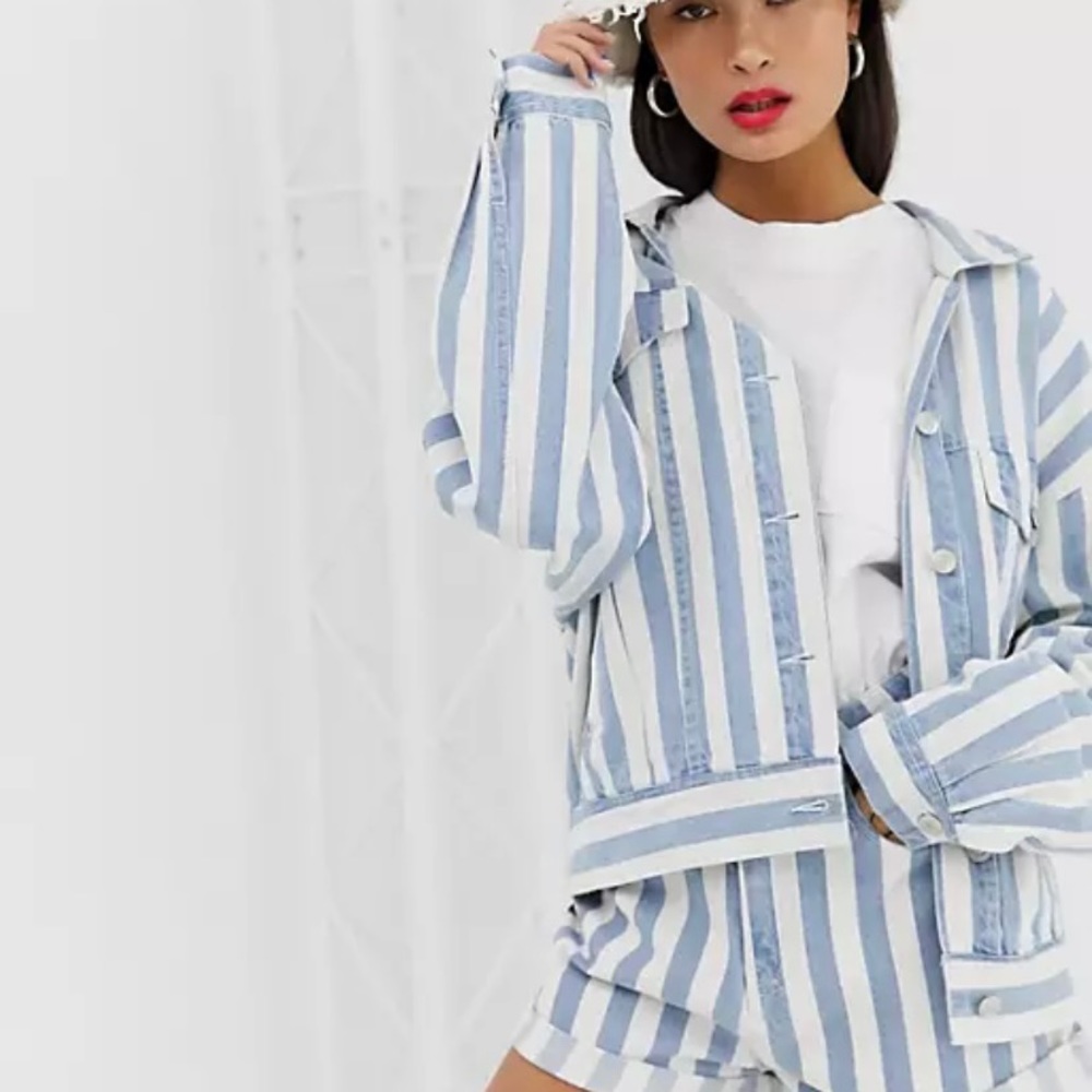 Signature8 Striped Denim Jacket